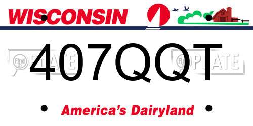 407QQT Wisconsin License Plate