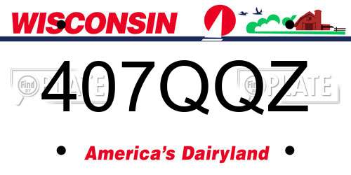 407QQZ Wisconsin License Plate