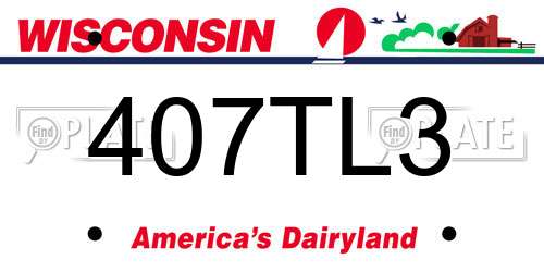 407TL3 Wisconsin License Plate