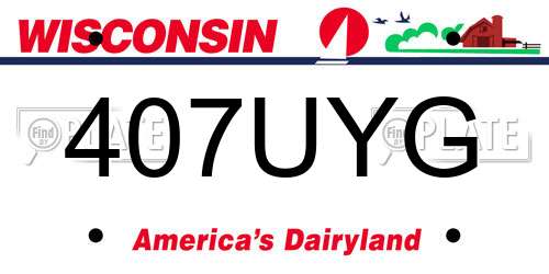 407UYG Wisconsin License Plate