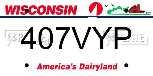 407VYP Wisconsin License Plate