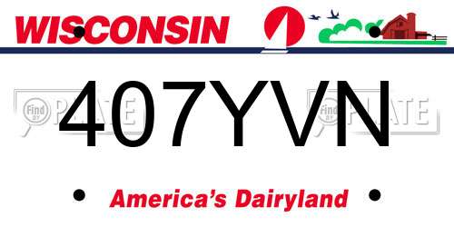 407YVN Wisconsin License Plate