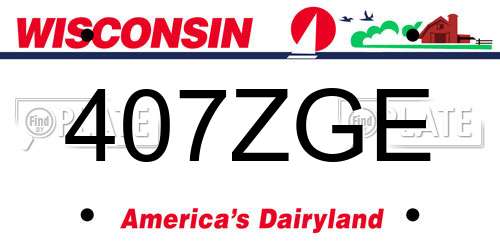 407ZGE Wisconsin License Plate