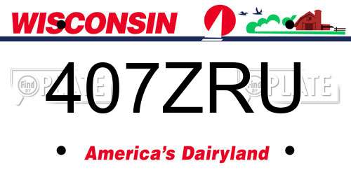 407ZRU Wisconsin License Plate