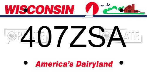 407ZSA Wisconsin License Plate