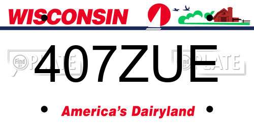 407ZUE Wisconsin License Plate