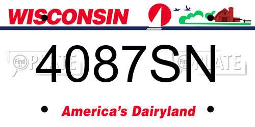 4087SN Wisconsin License Plate