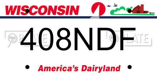 408NDF Wisconsin License Plate