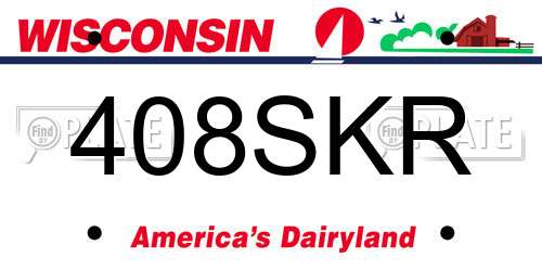 408SKR Wisconsin License Plate
