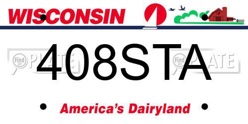 408STA Wisconsin License Plate