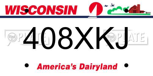 408XKJ Wisconsin License Plate