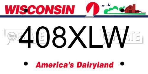 408XLW Wisconsin License Plate