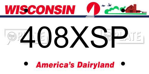 408XSP Wisconsin License Plate