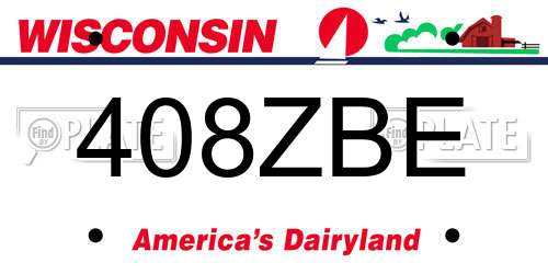 408ZBE Wisconsin License Plate