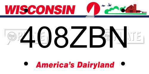 408ZBN Wisconsin License Plate