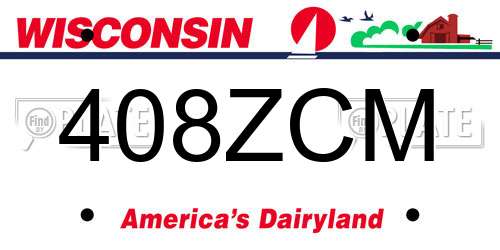 408ZCM Wisconsin License Plate