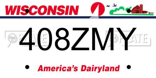 408ZMY Wisconsin License Plate