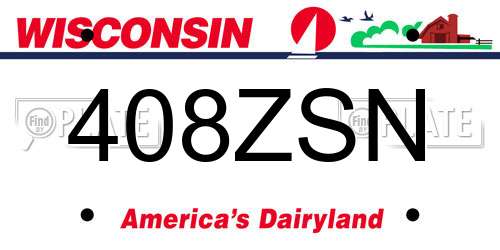 408ZSN Wisconsin License Plate