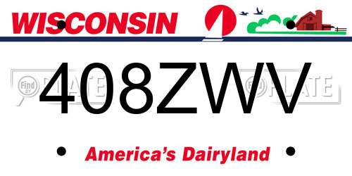408ZWV Wisconsin License Plate