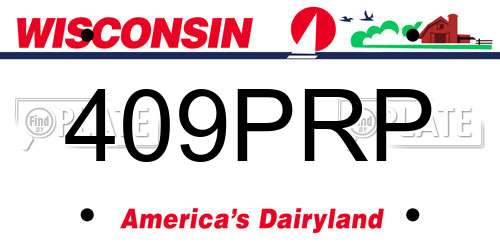 409PRP Wisconsin License Plate