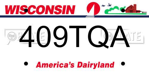 409TQA Wisconsin License Plate