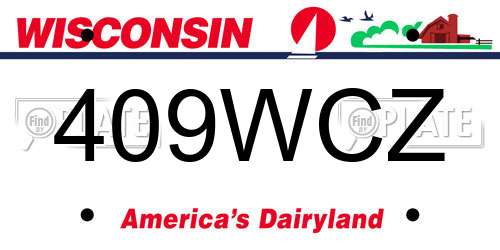 409WCZ Wisconsin License Plate