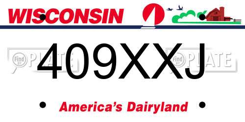 409XXJ Wisconsin License Plate