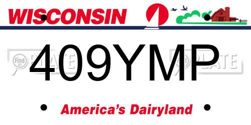 409YMP Wisconsin License Plate