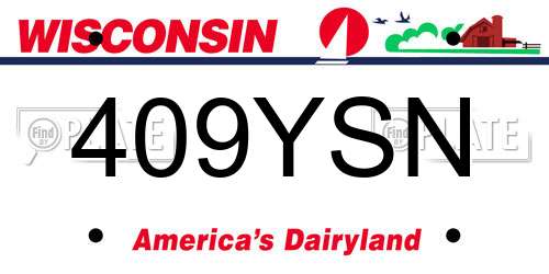 409YSN Wisconsin License Plate