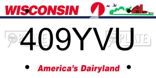 409YVU Wisconsin License Plate