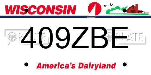 409ZBE Wisconsin License Plate