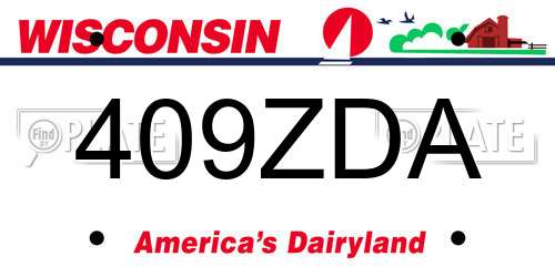 409ZDA Wisconsin License Plate