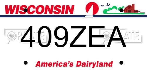 409ZEA Wisconsin License Plate