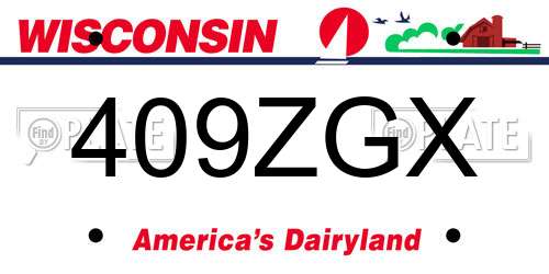409ZGX Wisconsin License Plate