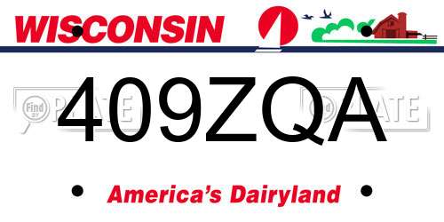 409ZQA Wisconsin License Plate