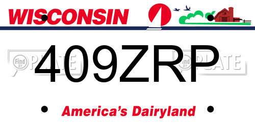 409ZRP Wisconsin License Plate