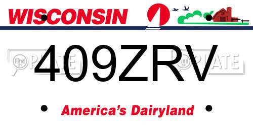 409ZRV Wisconsin License Plate