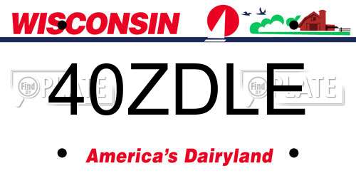 40ZDLE Wisconsin License Plate
