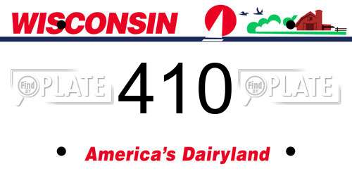 410 Wisconsin License Plate