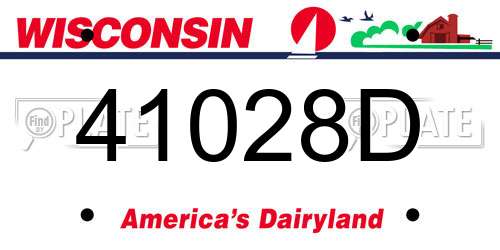 41028D Wisconsin License Plate