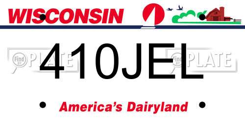 410JEL Wisconsin License Plate