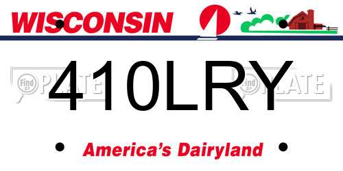 410LRY Wisconsin License Plate