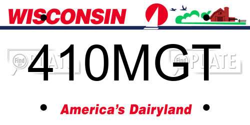 410MGT Wisconsin License Plate
