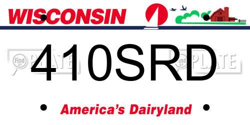410SRD Wisconsin License Plate