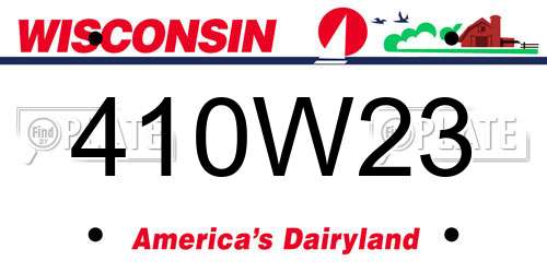 410W23 Wisconsin License Plate