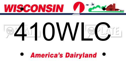 410WLC Wisconsin License Plate