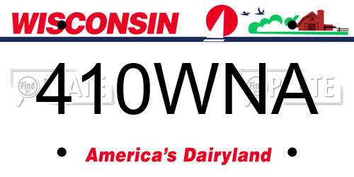 410WNA Wisconsin License Plate