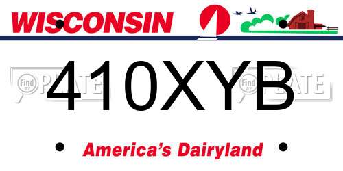 410XYB Wisconsin License Plate