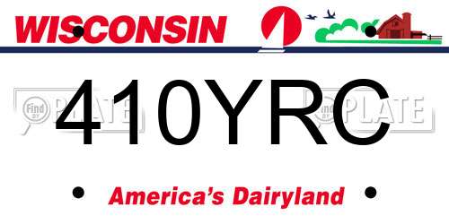 410YRC Wisconsin License Plate