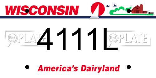 4111L Wisconsin License Plate